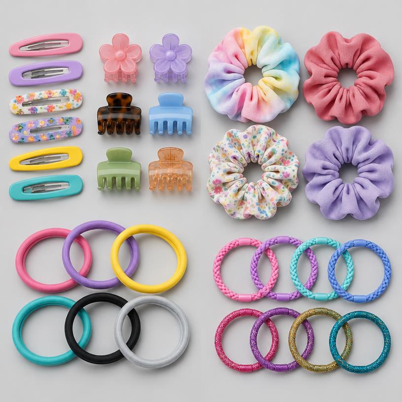 Hair Clips & Scrunchies Set